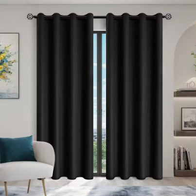 black blackout curtain panels for modern cozy bedrooms