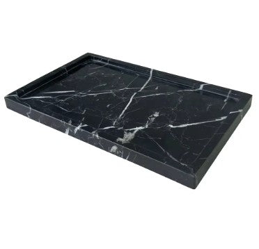 Calacatta Marble Vanity Tray – Elegant Natural Stone Organizer for Bathroom, Kitchen & Dresser