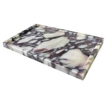 Calacatta Marble Vanity Tray – Elegant Natural Stone Organizer for Bathroom, Kitchen & Dresser