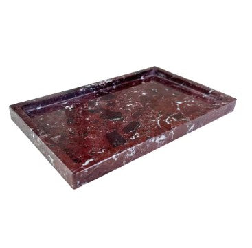 Calacatta Marble Vanity Tray – Elegant Natural Stone Organizer for Bathroom, Kitchen & Dresser