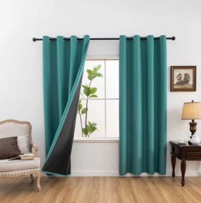Green thermal light-blocking curtains for all-season comfort