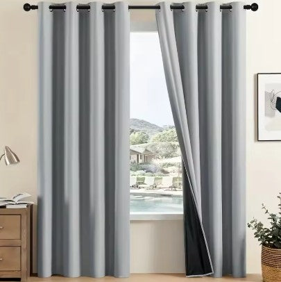 grey thermal blackout curtains for full privacy and energy savings