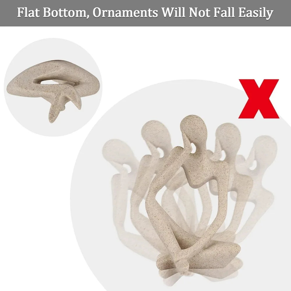Stable flat base and single-piece packaging warning for sculpture