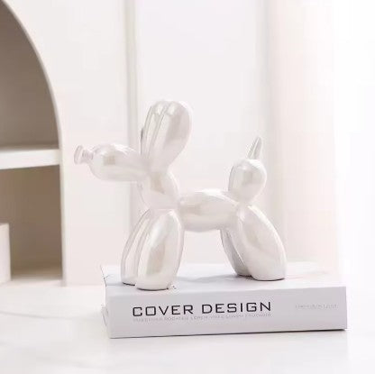 Minimalist Balloon Dog Figurine – Modern Ceramic Accent for Home & Office