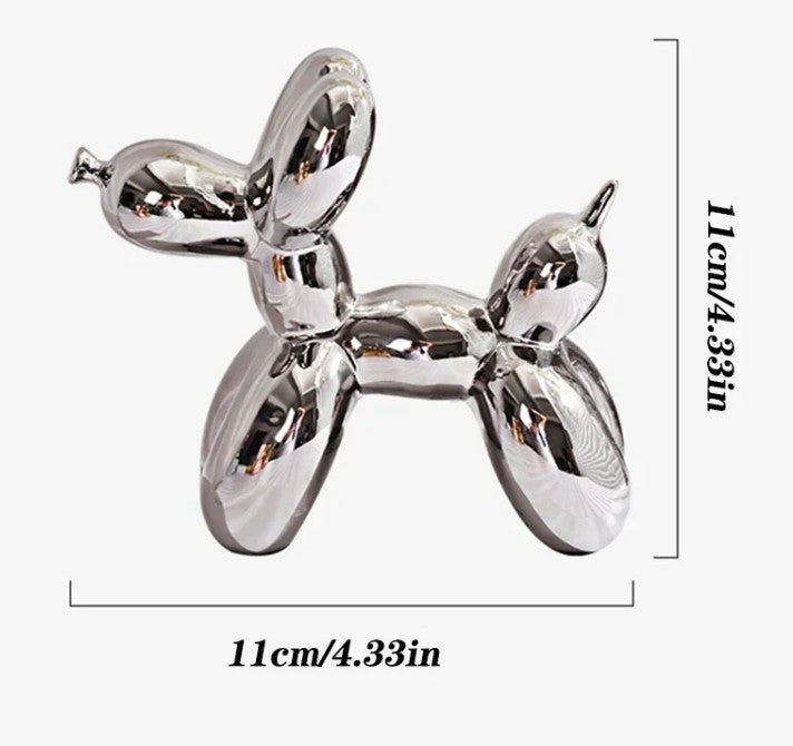 Close-up of matte ceramic finish on balloon dog ornament