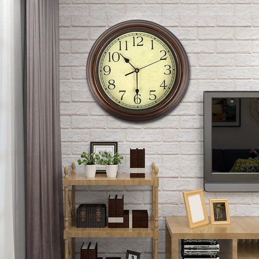 Retro Silent Wall Clock – Vintage American Style for Cozy Living Room or Kitchen Decor