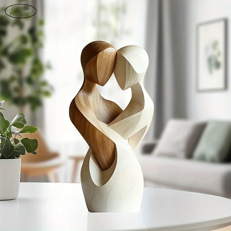 flat-wooden-couple-statue-2d-modern-decorative-sculpture-for-home-office